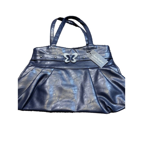 Women's Handbag Satchel Purse Butterfly Detail One Size CHUNS Navy NWT - Picture 4 of 6